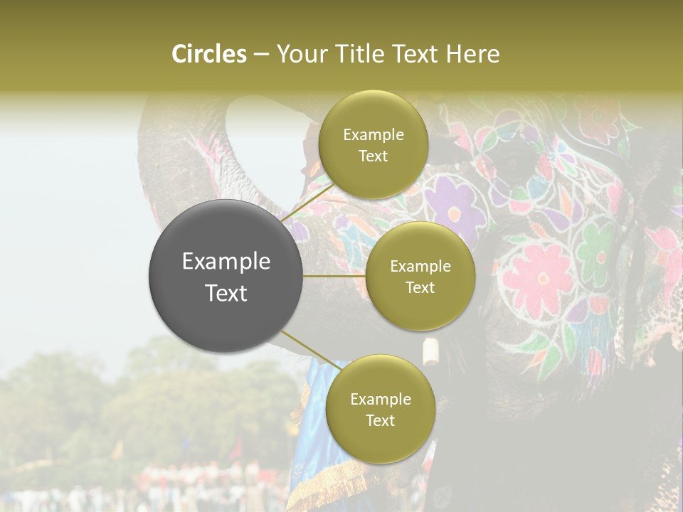 Holi Decorated Elephant India India Festival PowerPoint Template