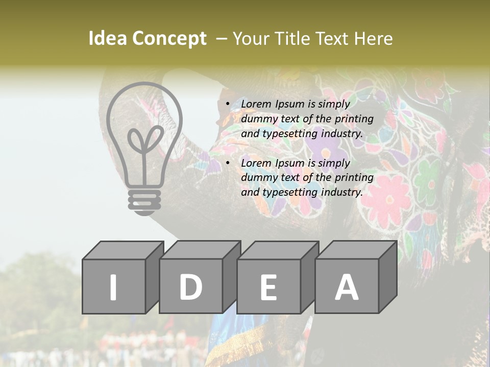 Holi Decorated Elephant India India Festival PowerPoint Template