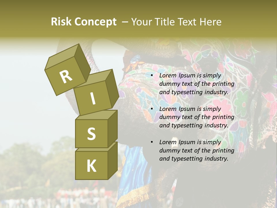 Holi Decorated Elephant India India Festival PowerPoint Template