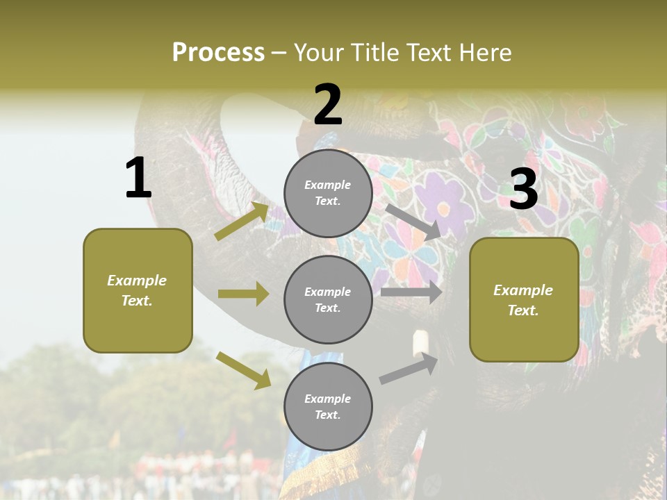 Holi Decorated Elephant India India Festival PowerPoint Template
