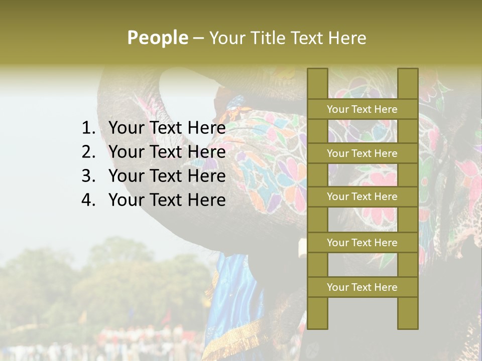 Holi Decorated Elephant India India Festival PowerPoint Template