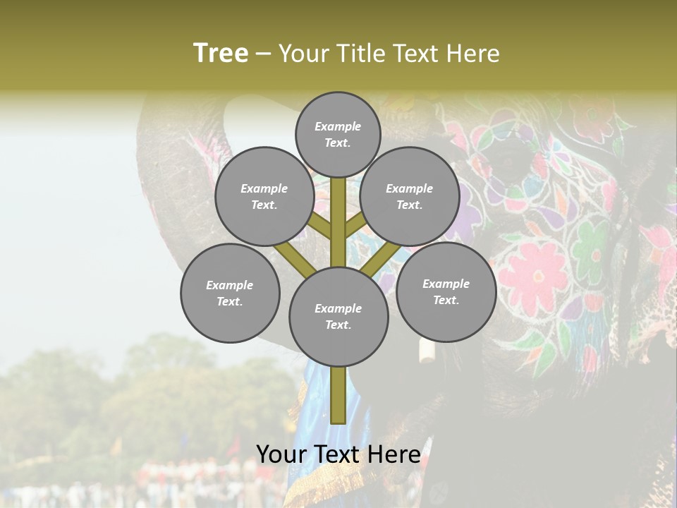 Holi Decorated Elephant India India Festival PowerPoint Template