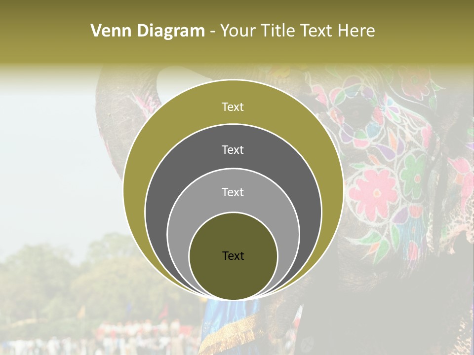 Holi Decorated Elephant India India Festival PowerPoint Template