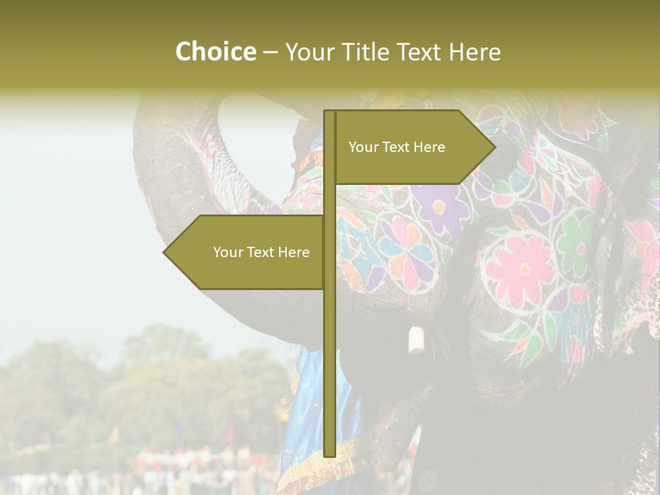 Holi Decorated Elephant India India Festival PowerPoint Template