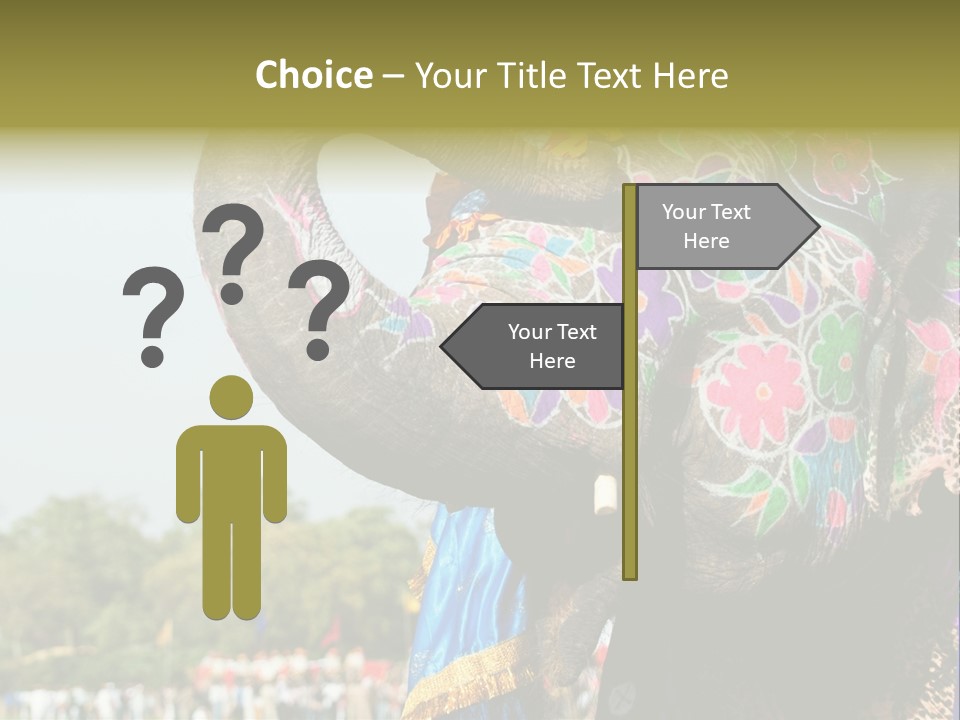 Holi Decorated Elephant India India Festival PowerPoint Template