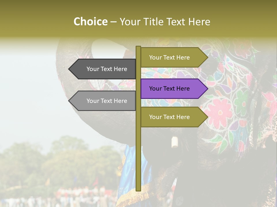 Holi Decorated Elephant India India Festival PowerPoint Template