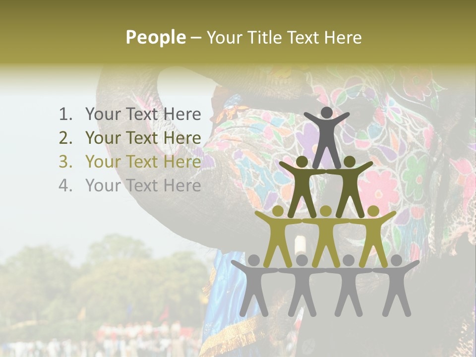 Holi Decorated Elephant India India Festival PowerPoint Template