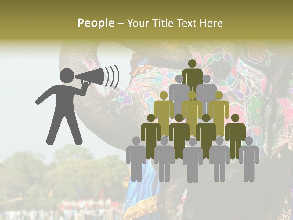 Holi Decorated Elephant India India Festival PowerPoint Template