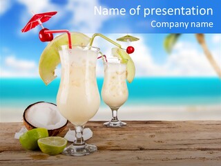 Alcohol Deck Fruit PowerPoint Template