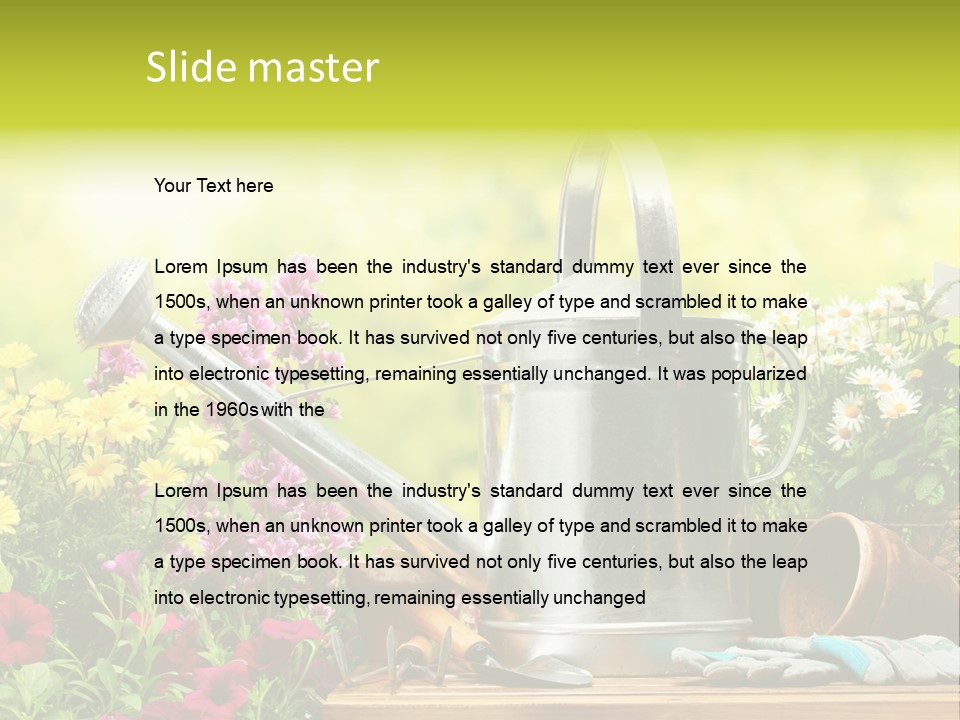 Shovel Flowerbed Tools PowerPoint Template