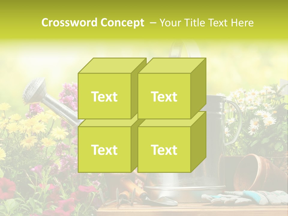 Shovel Flowerbed Tools PowerPoint Template