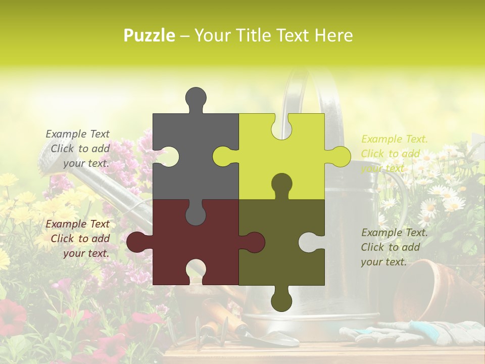 Shovel Flowerbed Tools PowerPoint Template