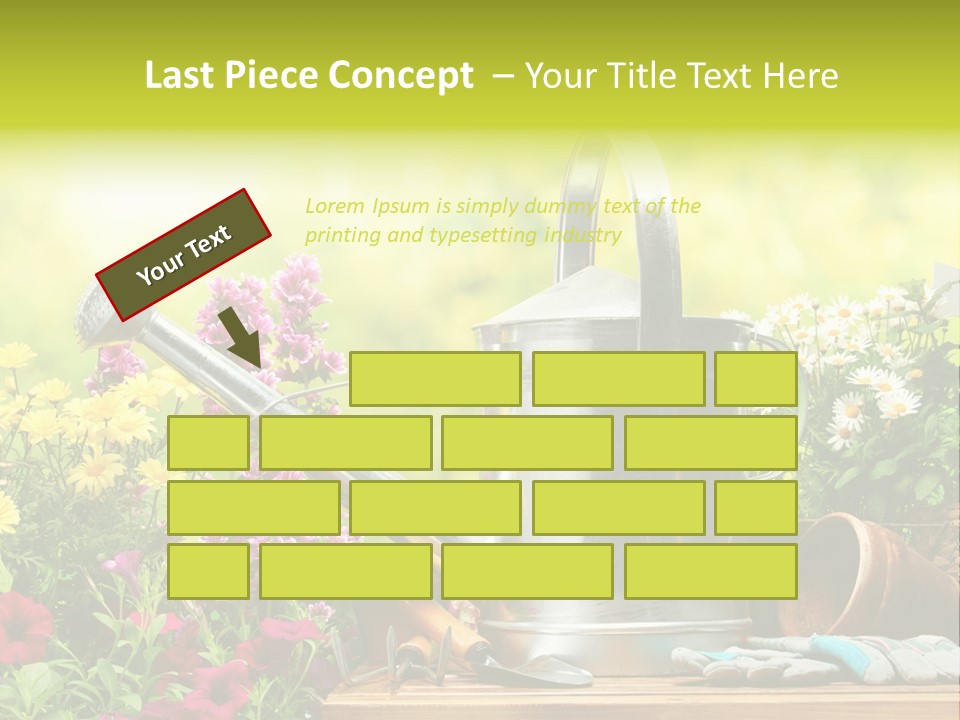 Shovel Flowerbed Tools PowerPoint Template