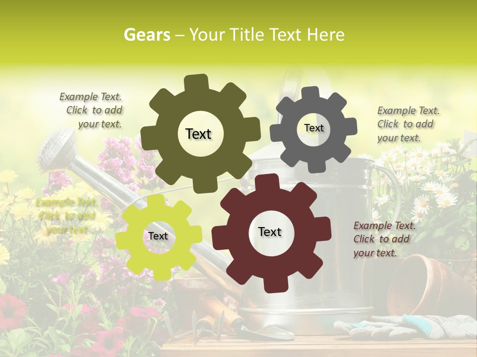 Shovel Flowerbed Tools PowerPoint Template