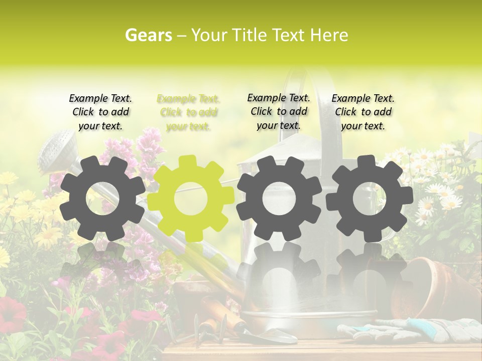 Shovel Flowerbed Tools PowerPoint Template