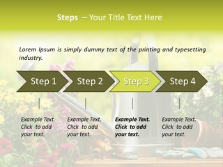 Shovel Flowerbed Tools PowerPoint Template