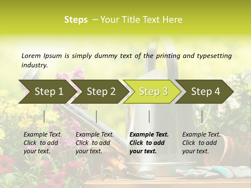 Shovel Flowerbed Tools PowerPoint Template