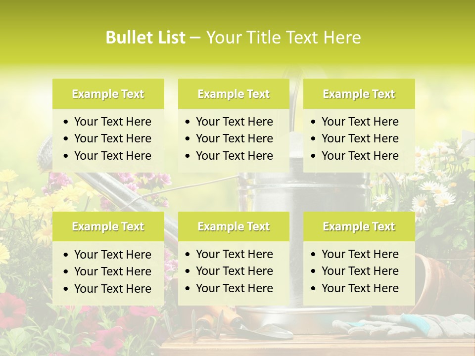 Shovel Flowerbed Tools PowerPoint Template