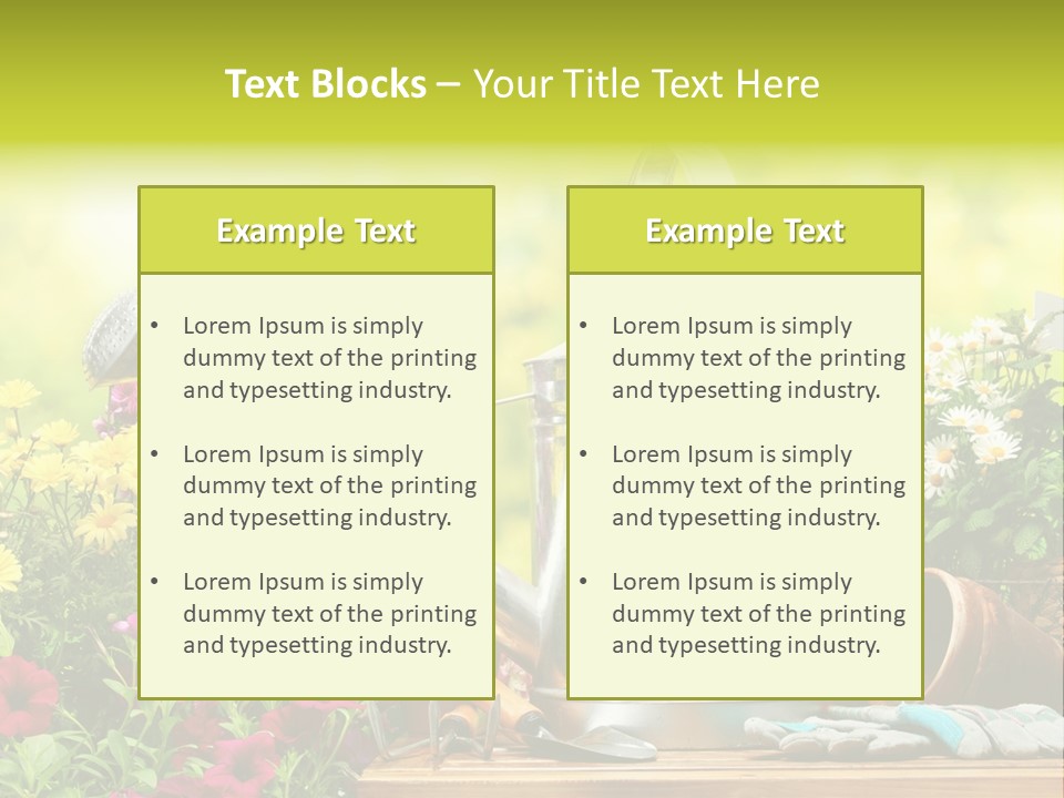 Shovel Flowerbed Tools PowerPoint Template