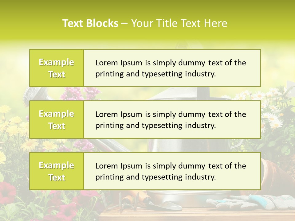 Shovel Flowerbed Tools PowerPoint Template