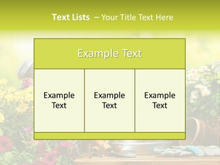 Shovel Flowerbed Tools PowerPoint Template