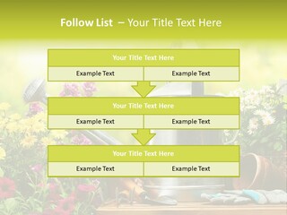 Shovel Flowerbed Tools PowerPoint Template