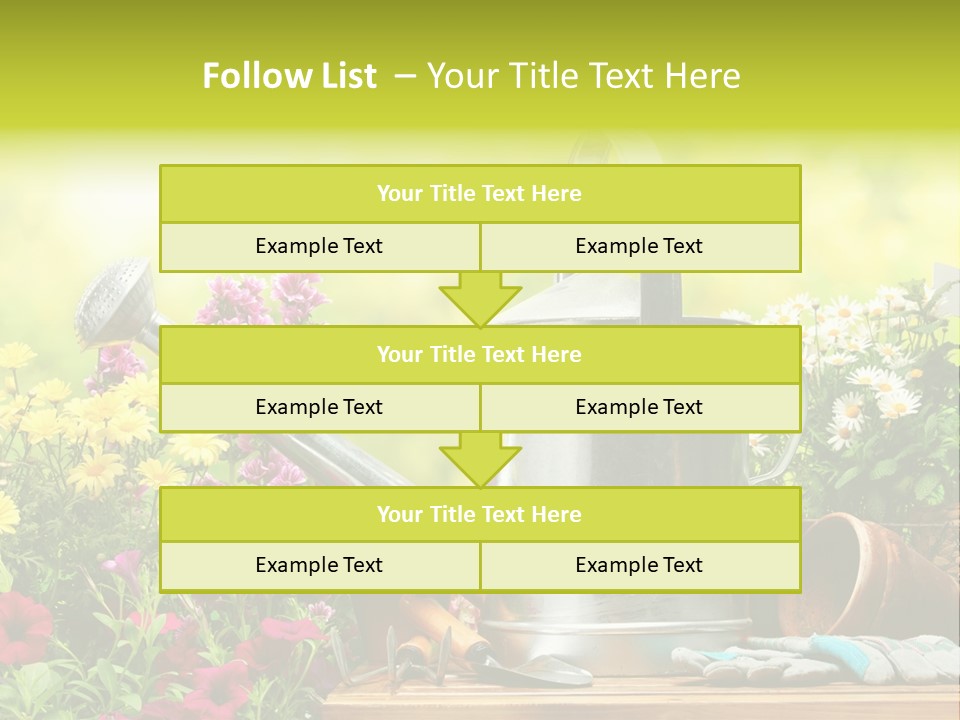 Shovel Flowerbed Tools PowerPoint Template