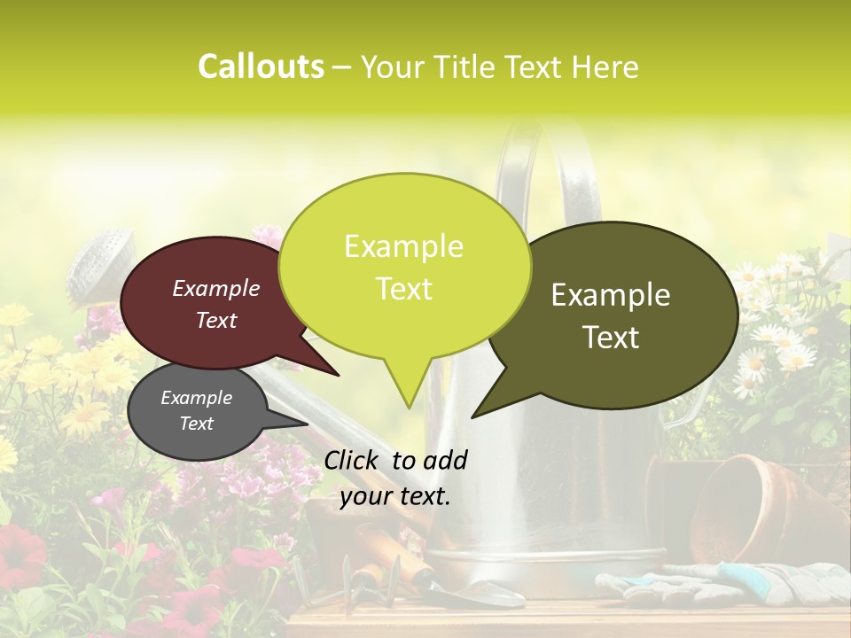 Shovel Flowerbed Tools PowerPoint Template