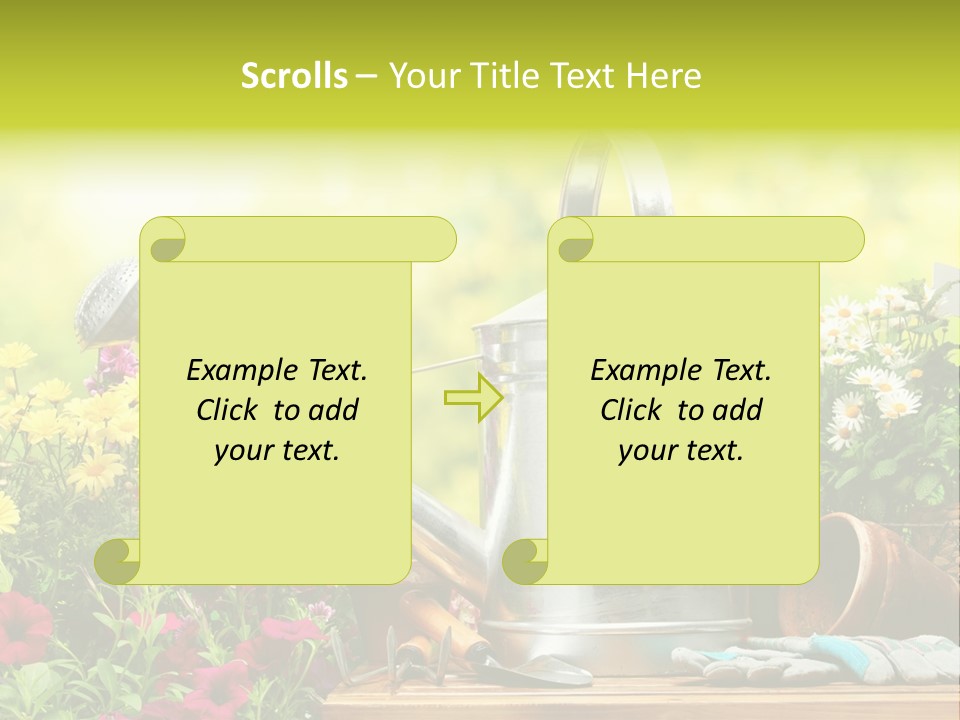 Shovel Flowerbed Tools PowerPoint Template