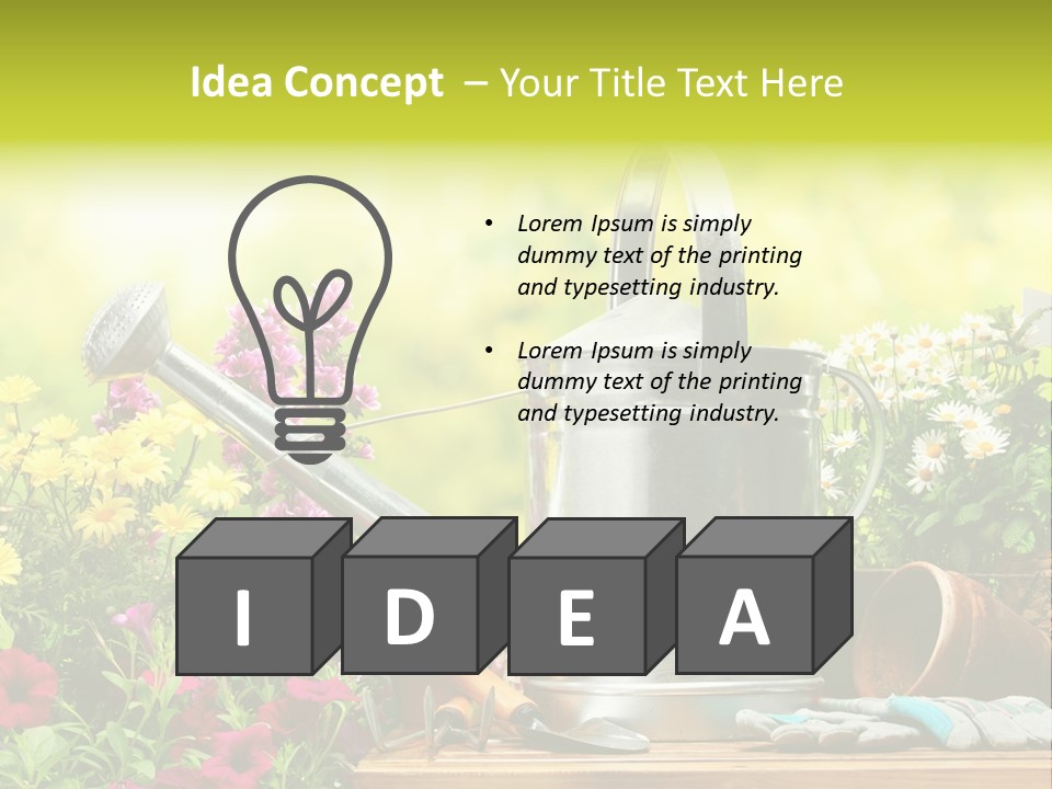 Shovel Flowerbed Tools PowerPoint Template
