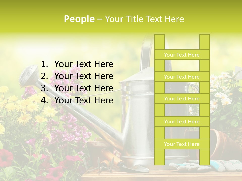 Shovel Flowerbed Tools PowerPoint Template