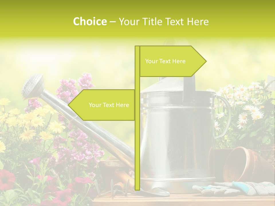 Shovel Flowerbed Tools PowerPoint Template