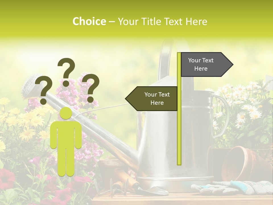 Shovel Flowerbed Tools PowerPoint Template