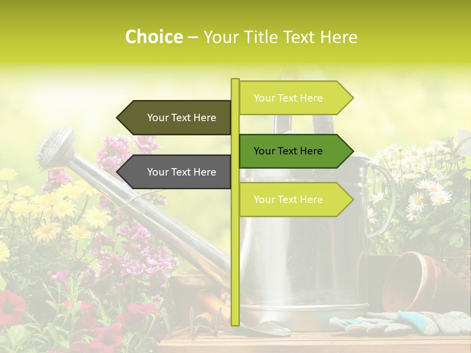 Shovel Flowerbed Tools PowerPoint Template