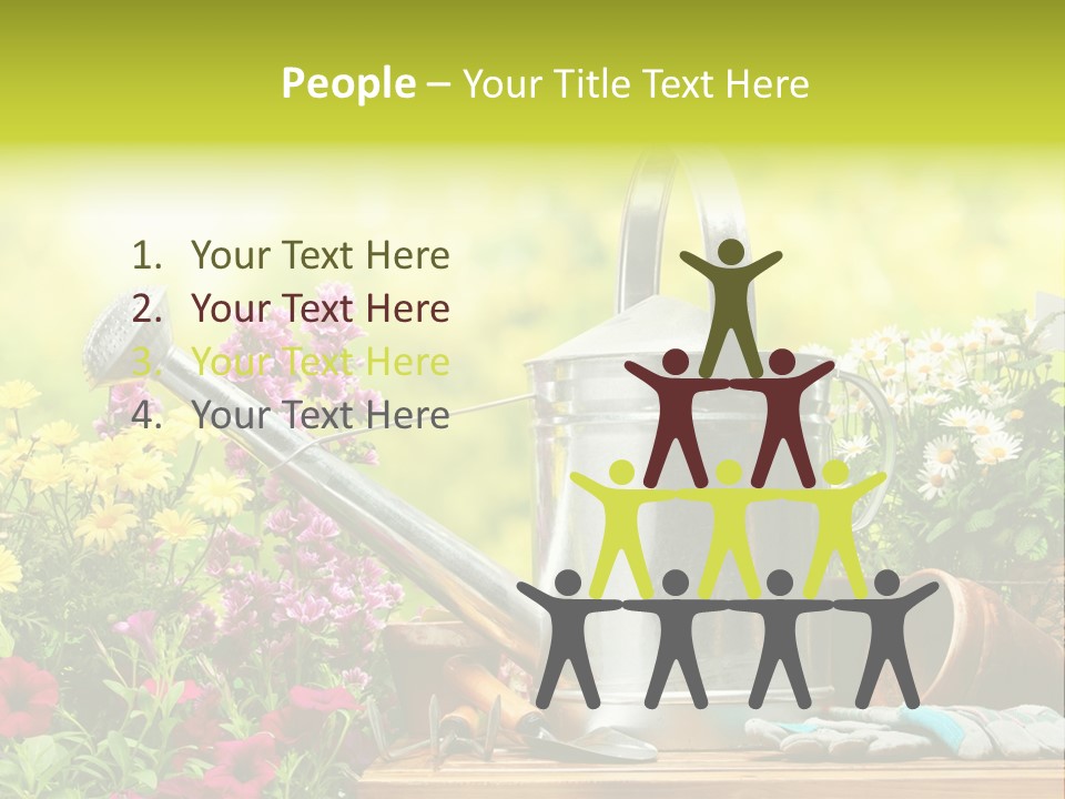 Shovel Flowerbed Tools PowerPoint Template
