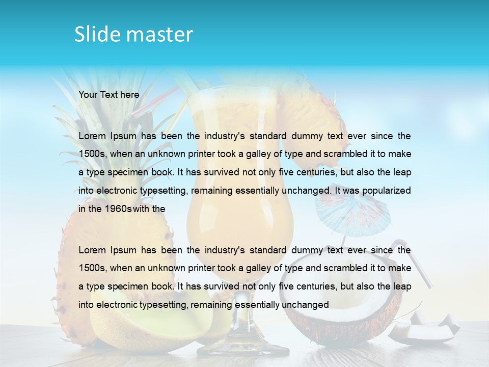 Hurricane Pineapple Beverage PowerPoint Template