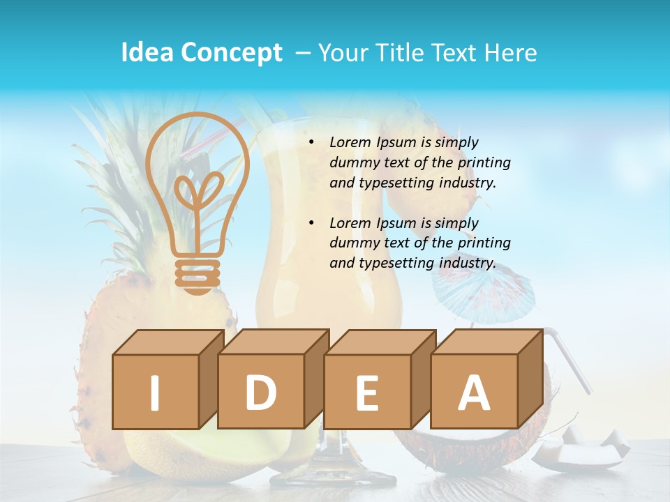 Hurricane Pineapple Beverage PowerPoint Template