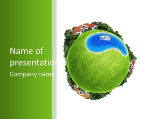 Landscape Wood Cyan PowerPoint Template