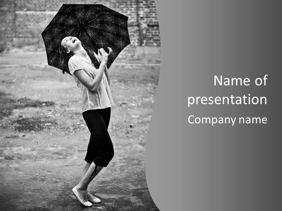 Drop Umbrella Water PowerPoint Template