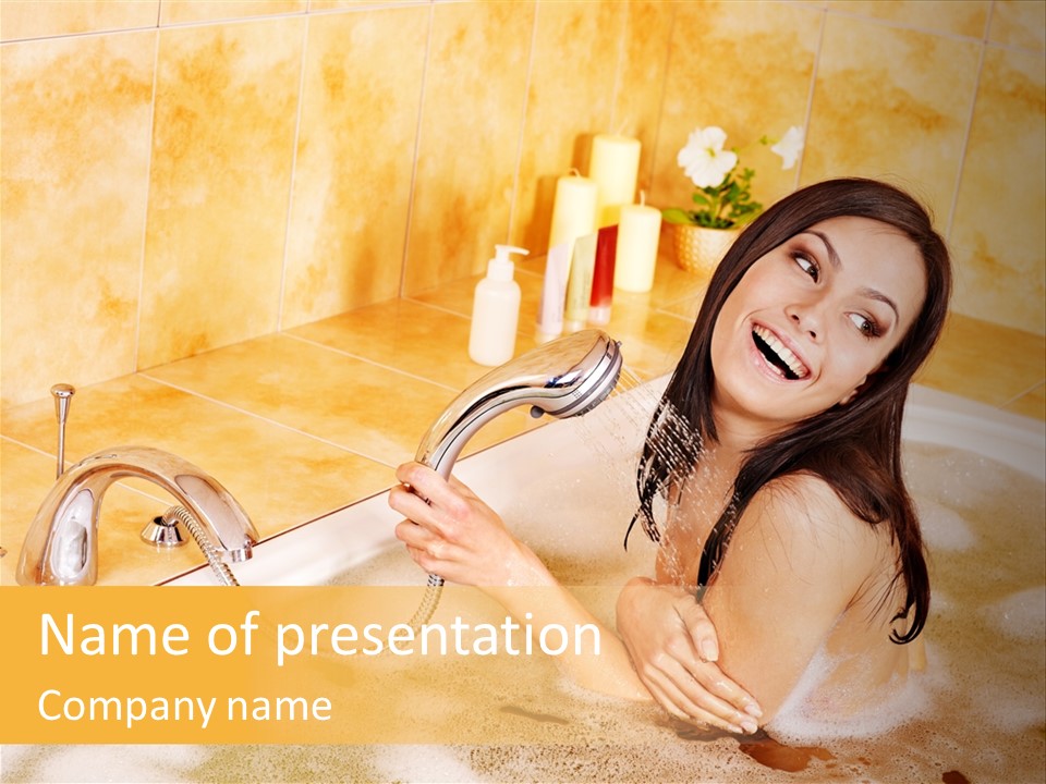 Water Foam Flower PowerPoint Template