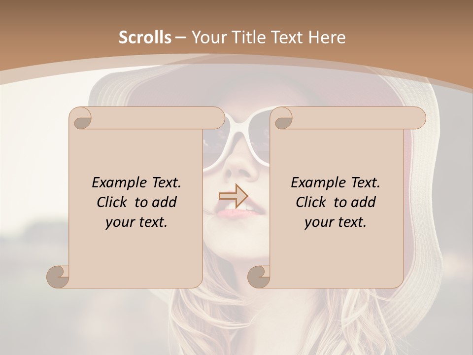 Caucasian Woman Face PowerPoint Template