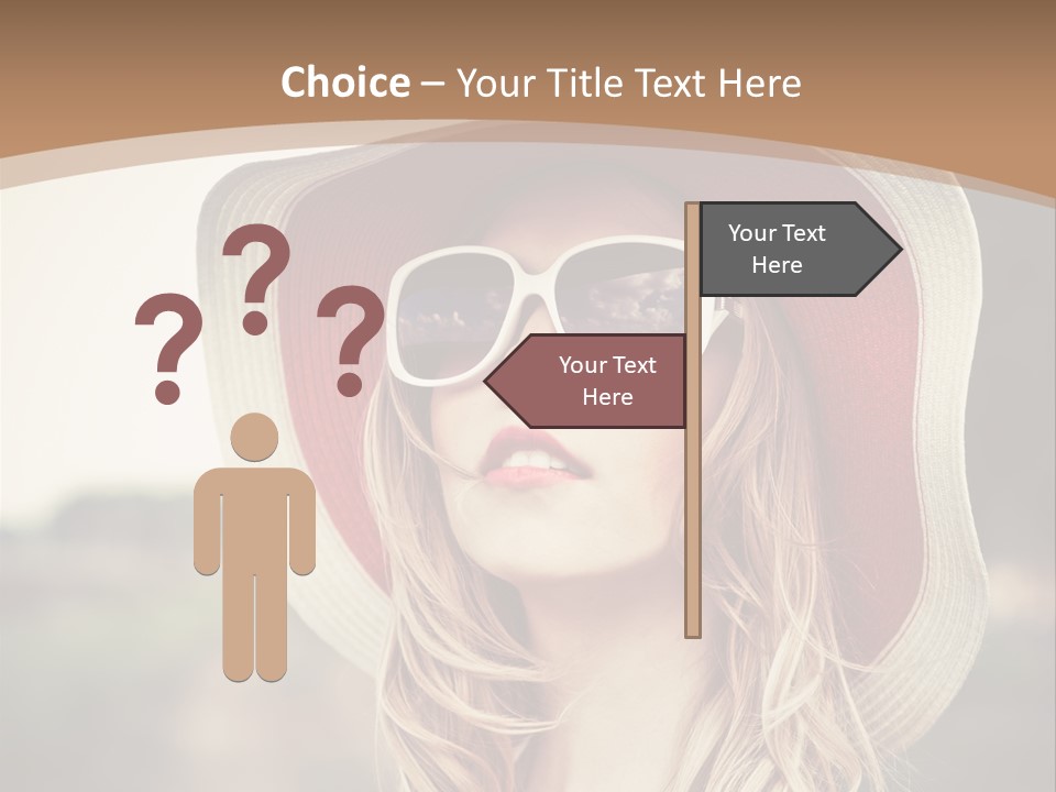 Caucasian Woman Face PowerPoint Template