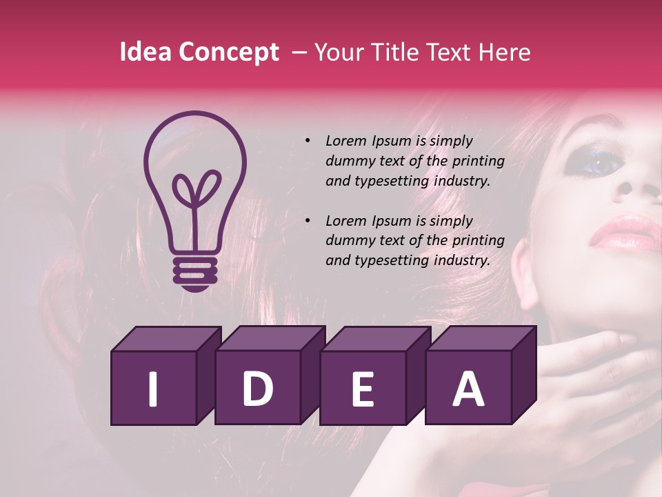 Makeup Hairstyle Woman PowerPoint Template