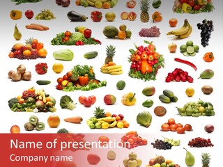 Fruit Banana Pear PowerPoint Template