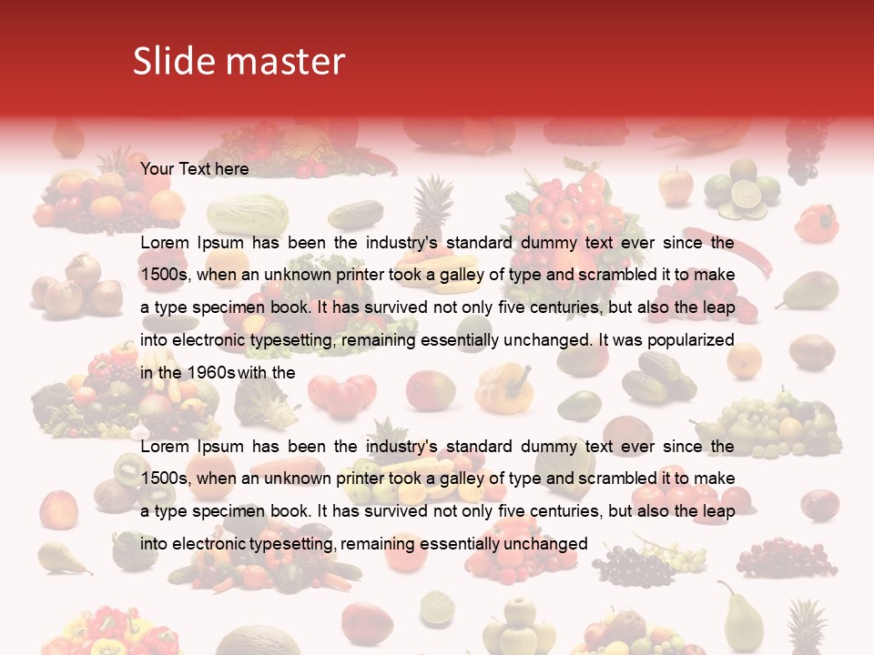 Fruit Banana Pear PowerPoint Template