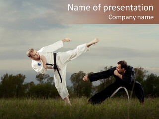 Practice Kick Fight PowerPoint Template