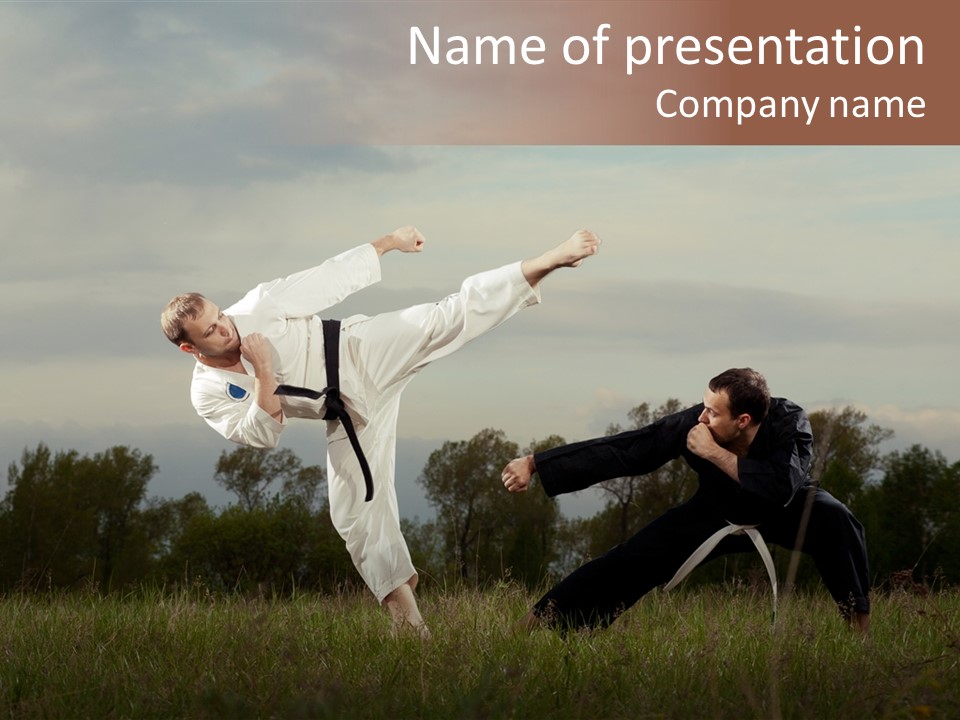 Practice Kick Fight PowerPoint Template