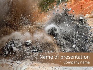 Blue Coal Mineral PowerPoint Template