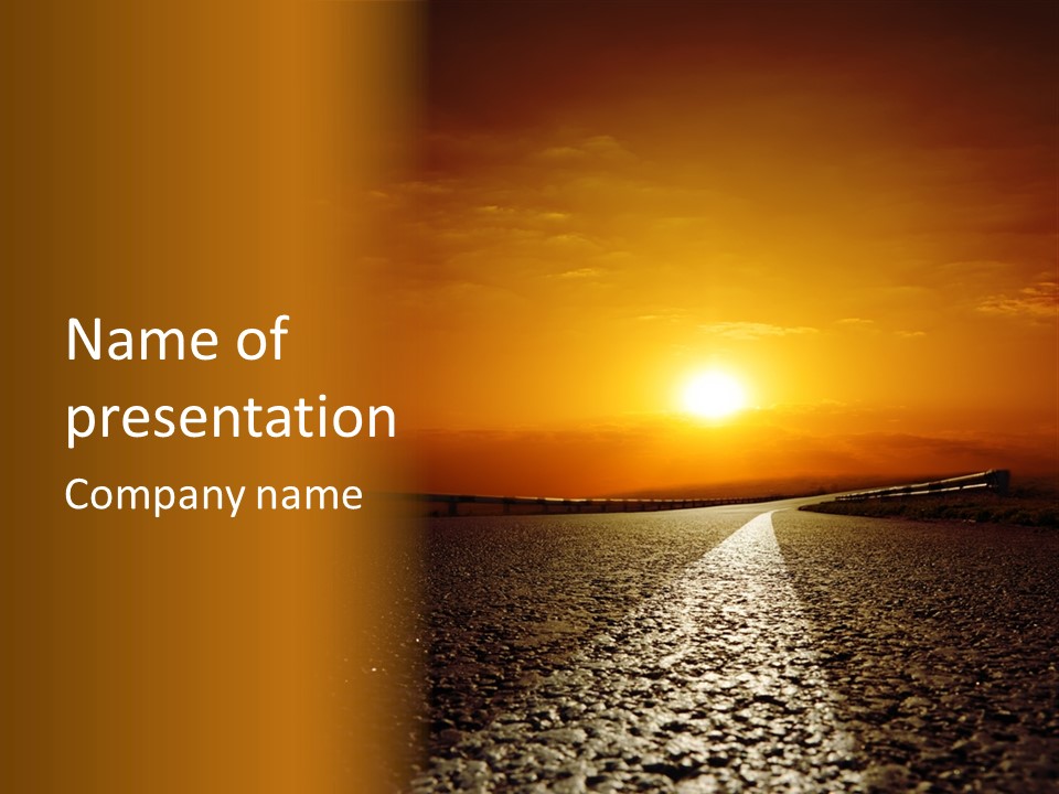 Background Way Sunset PowerPoint Template