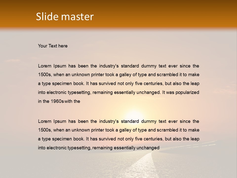 Background Way Sunset PowerPoint Template